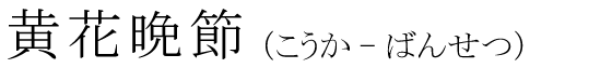 「黄花晩節」の読み方
