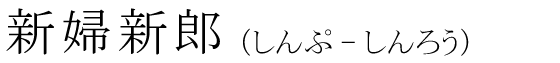 「新婦新郎」の読み方