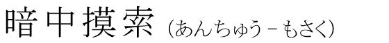 「暗中摸索」の読み方