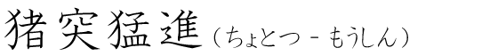 「猪突猛進」の読み方