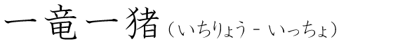 「一竜一猪」の読み方