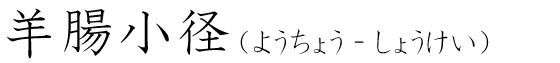 「羊腸小径」の読み方