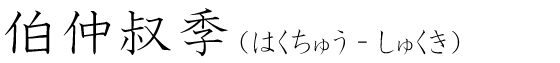 「伯仲叔季」の読み方