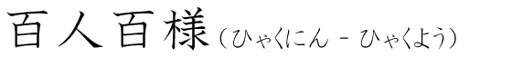 「百人百様」の読み方