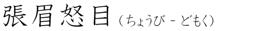 「張眉怒目」の読み方