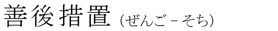 「善後措置」の読み方